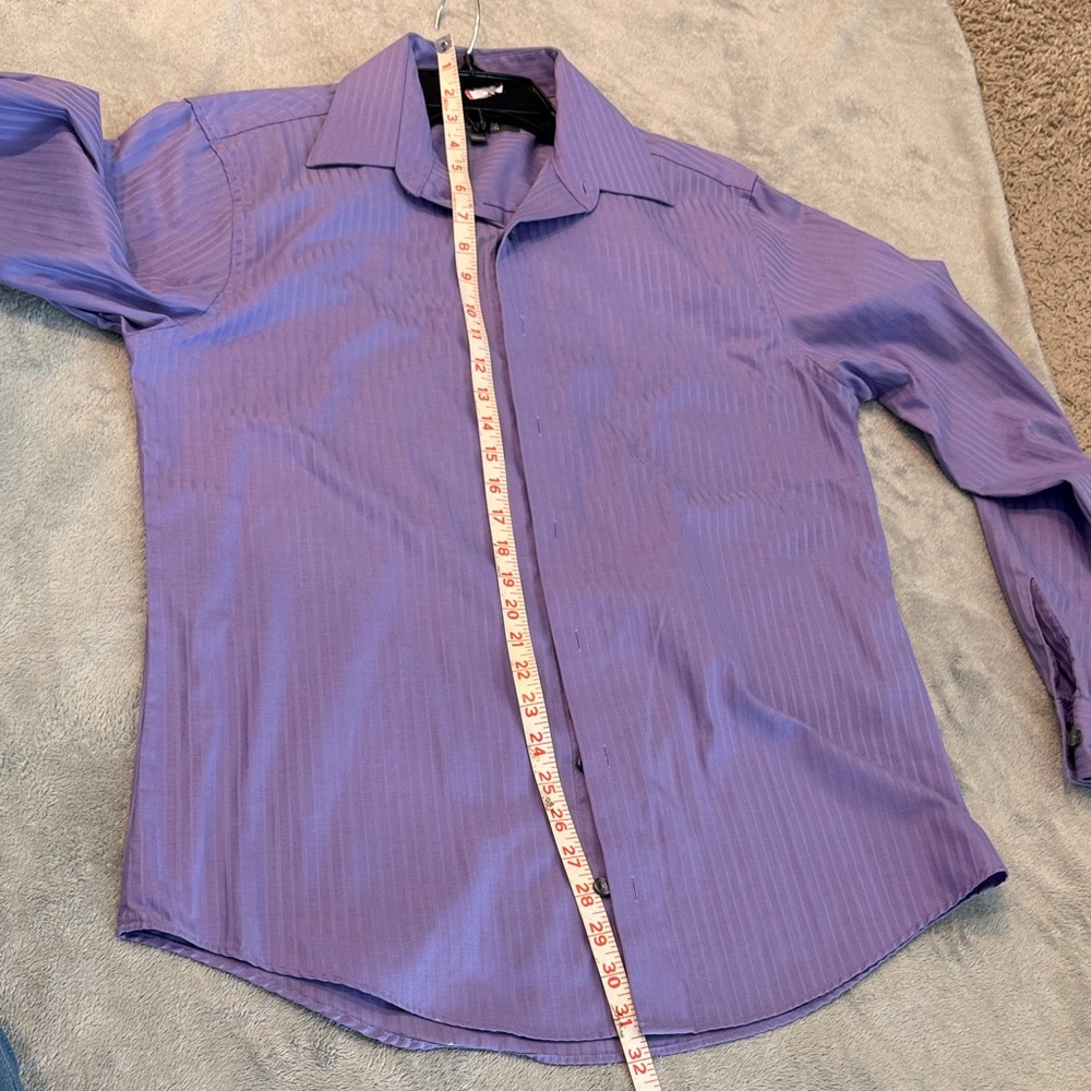 Kenneth Cole Reaction Medium Purple Striped Dress Shirt - Picture 5 of 12